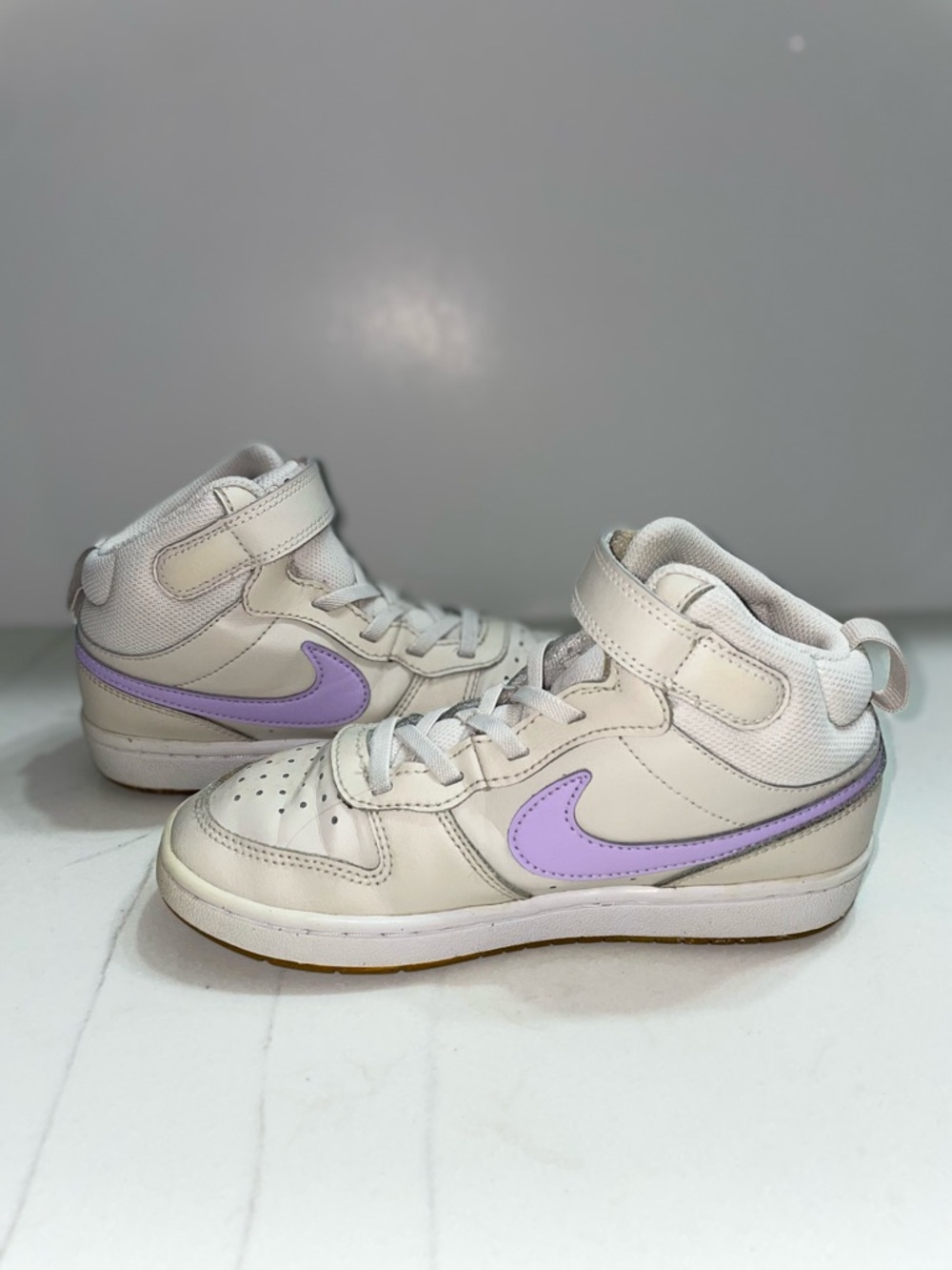 Nike Court Borough Mid 2 Grey & Light Purple Colorway Sneakers Girl’s Size 1Y